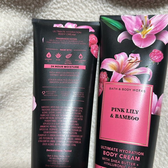 BBW 2pc set Body Creams Pink Lily & Bamboo - Picture 2 of 2